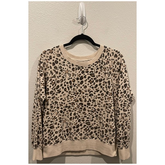 BILLABONG Scenic Ride Cheetah Print Crewneck Pullover Sweatshirt - Picture 2 of 5